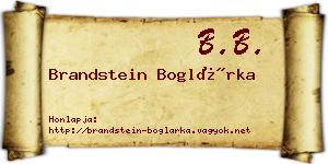Brandstein Boglárka névjegykártya